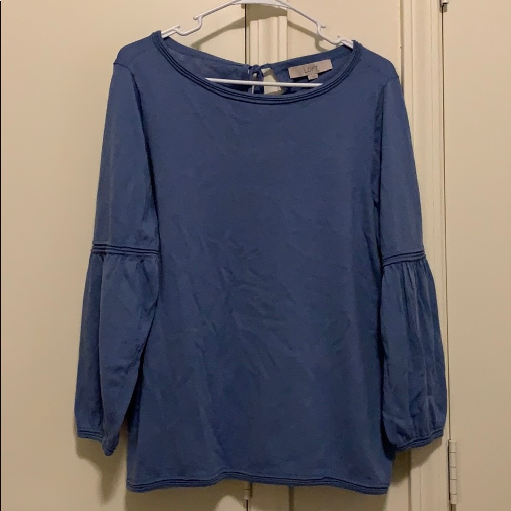 BRAND NEW - Loft Periwinkle Bubble Sleeve Top